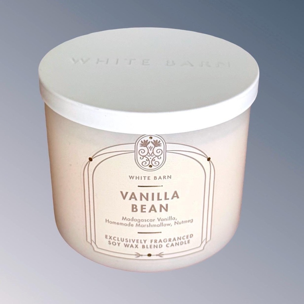White Barn Vanilla Bean 3-Wick Bath & Body Works Candle 14.5 oz Soy Blend